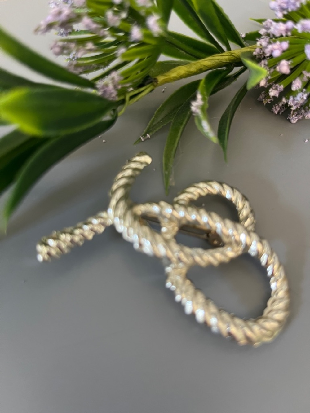 Gold & Silver Decorative Brooch Trio — Rose, Pineapple & Rope Knot - Picture 5 of 6